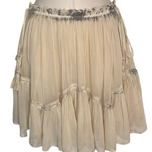 Raga Tan / Beige Pleated Mini Skirt, Women's Size S